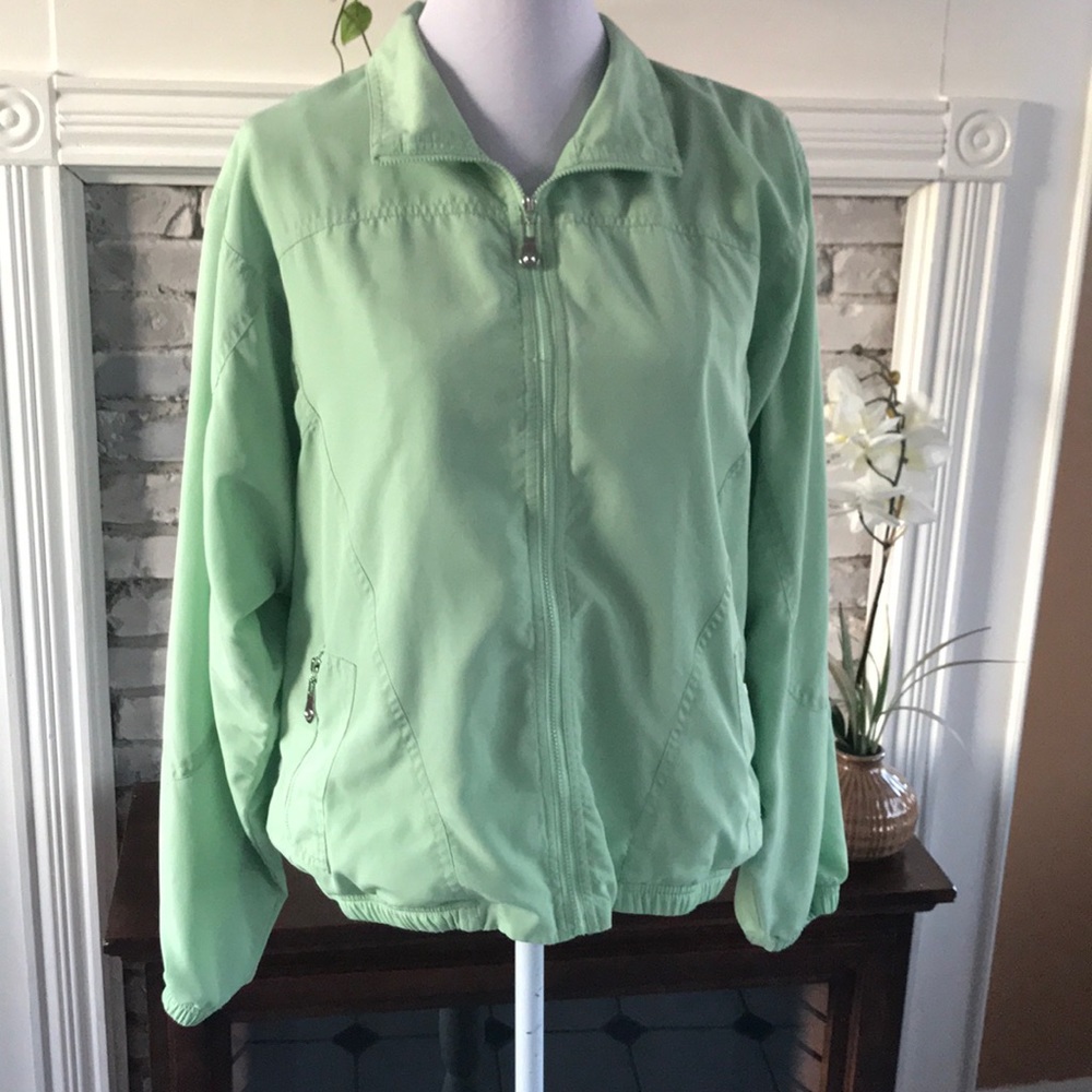 KORET SPORT GREEN ZIPPER JACKET WINDBREAKER XL